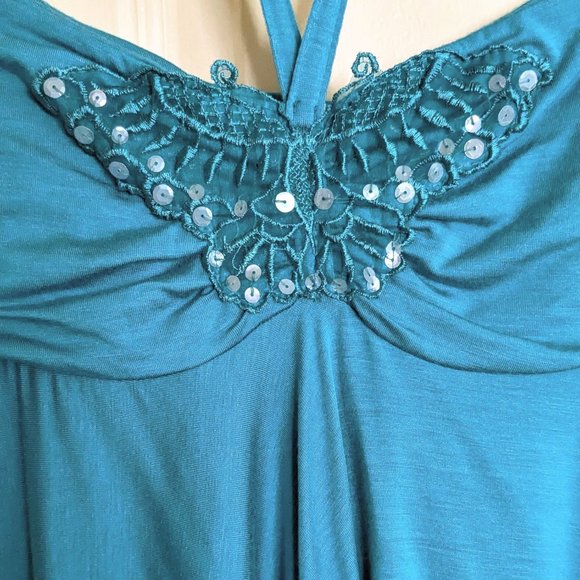 NWT Marciano by Guess Butterfly Embellished Halter Top - XS / Extra Small - Picture 3 of 5